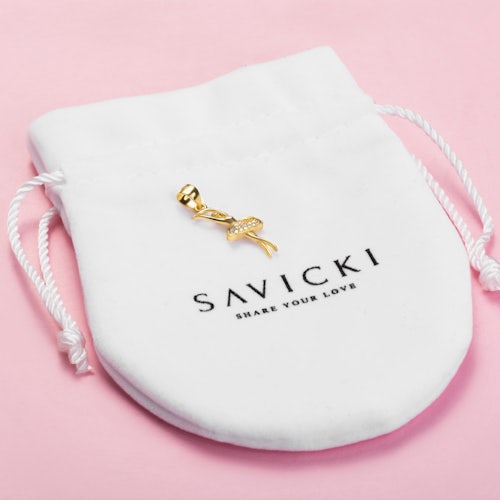 Zawieszka baletnica Savicki: srebrna pozłacana, cyrkonie